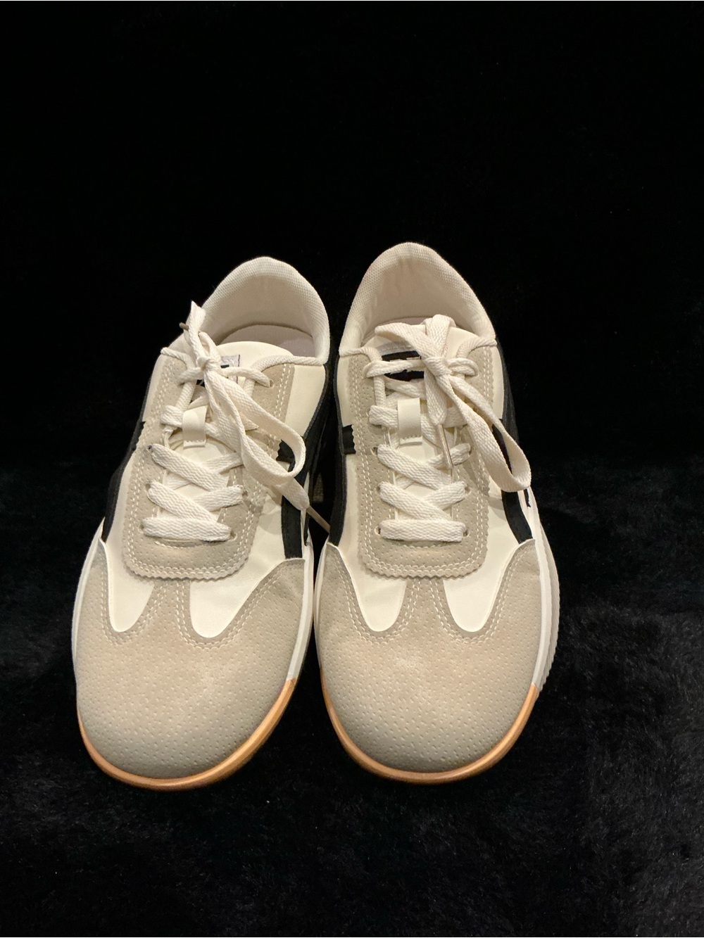 De Florence CloudStep Women's Neutral Suede & Leather Lace-Up Sneakers
